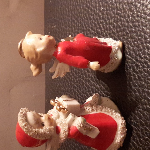Pair of 40s Christmas angels figurines 4 3/8 " - Picture 3 of 3